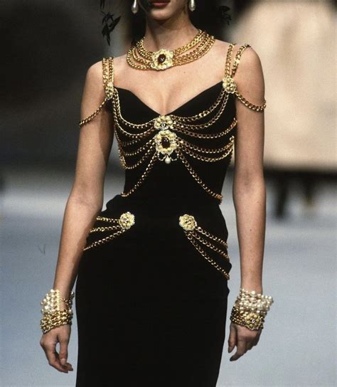 chanel dress gold chain|chanel knee length dress.